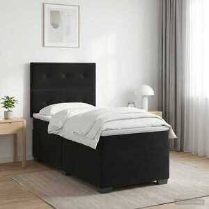 Imagine vidaXL Pat boxspring cu saltea cu headboard Negru 80 x 200 cm Catifea