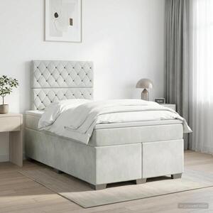 Imagine vidaXL Pat boxspring cu saltea Gri deschis 120 x 190 cm Catifea
