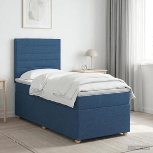 Imagine vidaXL Pat boxspring cu saltea albastru 80 x 200 cm Țesătură
