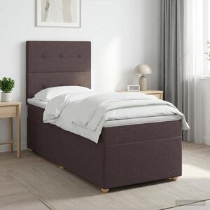 Imagine vidaXL Pat boxspring cu saltea Maro închis 80 x 200 cm Țesătură