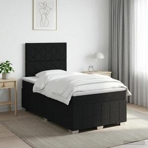 Imagine vidaXL Pat boxspring cu saltea Negru 120 x 190 cm Țesătură