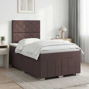 Imagine vidaXL Pat boxspring cu saltea Maro închis 120 x 190 cm Țesătură