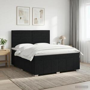 Imagine vidaXL Pat boxspring cu saltea Negru 140 x 200 cm Țesătură