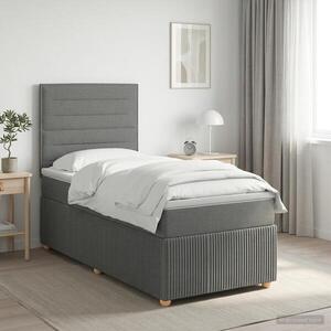 Imagine vidaXL Pat boxspring cu saltea Gri închis 80 x 200 cm Țesătură