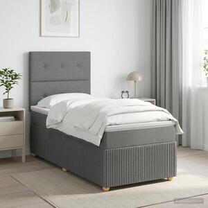 Imagine vidaXL Pat boxspring cu saltea Gri închis 80 x 200 cm Țesătură