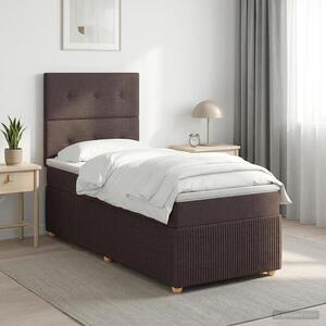 Imagine vidaXL Pat boxspring cu saltea Maro închis 80 x 200 cm Țesătură