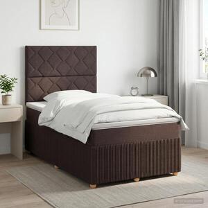 Imagine vidaXL Pat boxspring cu saltea Maro închis 120 x 190 cm Țesătură