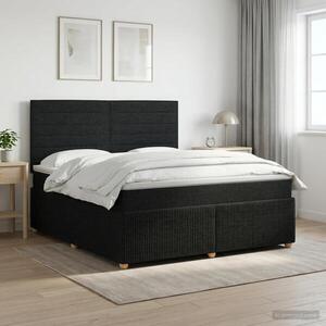 Imagine vidaXL Pat boxspring cu saltea Negru 140 x 190 cm Țesătură