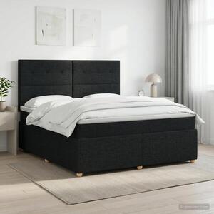 Imagine vidaXL Pat boxspring cu saltea Negru 180 x 200 cm Țesătură