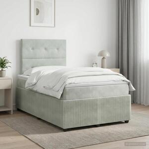Imagine vidaXL Pat boxspring cu saltea Gri deschis 120 x 190 cm Catifea