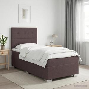 Imagine vidaXL Pat boxspring cu saltea Maro închis 80 x 200 cm Țesătură
