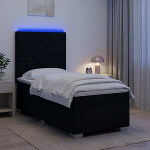 Imagine vidaXL Pat boxspring cu saltea Negru 100 x 200 cm Țesătură