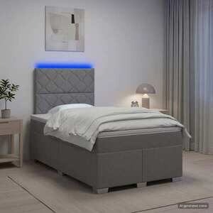 Imagine vidaXL Pat boxspring cu saltea Gri deschis 120 x 200 cm Țesătură