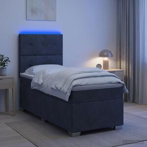 Imagine vidaXL Pat boxspring cu saltea Gri închis 80 x 200 cm Catifea
