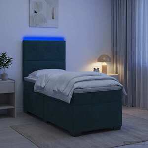 Imagine vidaXL Pat boxspring cu saltea Verde închis 80 x 200 cm Catifea