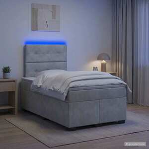 Imagine vidaXL Pat boxspring cu saltea Gri deschis 120 x 200 cm Catifea