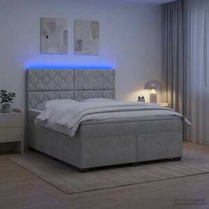 Imagine vidaXL Pat boxspring cu saltea Gri deschis 140 x 190 cm Catifea