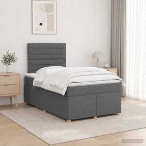 Imagine vidaXL Pat boxspring cu saltea Gri închis 120 x 200 cm Țesătură