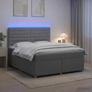 Imagine vidaXL Pat boxspring cu saltea Gri deschis 140 x 190 cm Țesătură