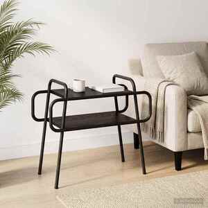 Imagine vidaXL Masă de cafea Stejar Negru 60 x 30 x 51 cm Lemn prelucrat
