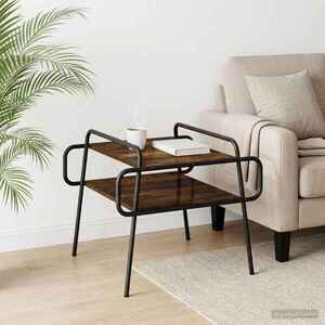 Imagine vidaXL Masă de cafea Stejar fumuriu 60 x 60 x 51 cm Lemn prelucrat