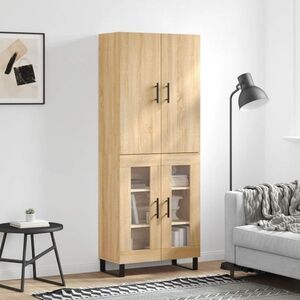 Imagine vidaXL Dulap înalt, stejar sonoma, 69, 5x34x180 cm, lemn compozit