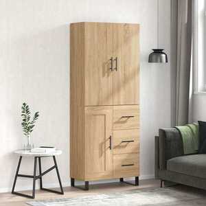 Imagine vidaXL Dulap înalt, stejar sonoma, 69, 5x34x180 cm, lemn compozit