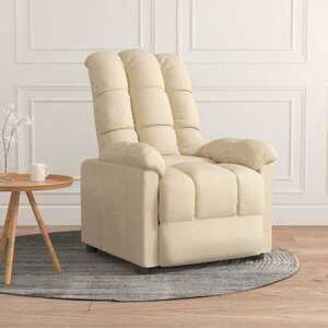 Imagine vidaXL Fotoliu rabatabil, crem, material textil