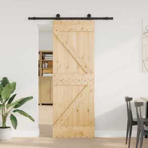 Imagine vidaXL Ușă glisantă NARVIK 70 x 210 cm (152, 5 cm) Natural și Negru