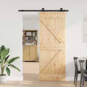 Imagine vidaXL Ușă glisantă NARVIK 80 x 210 cm (152, 5 cm) Natural și Negru
