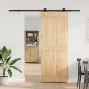 Imagine vidaXL Ușă glisantă NARVIK 80 x 210 cm (213, 5 cm) Natural și Negru