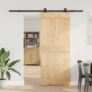Imagine vidaXL Ușă glisantă NARVIK 85 x 210 cm (213, 5 cm) Natural și Negru