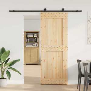 Imagine vidaXL Ușă glisantă NARVIK 85 x 210 cm (213, 5 cm) Natural și Negru