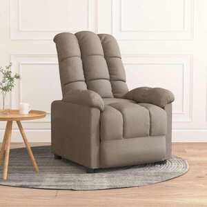 Imagine vidaXL Fotoliu rabatabil, gri taupe, material textil
