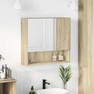 Imagine vidaXL Dulap cu oglindă Stejar Sonoma 59 x 17 x 55 cm Lemn prelucrat