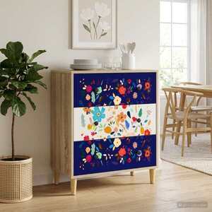 Imagine vidaXL Comodă cu sertare MAINZ Imprimare florală 66 x 36, 5 x 75 cm