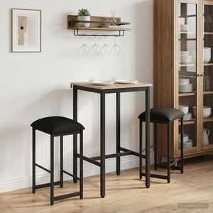 Imagine vidaXL Scaun de bar 2 buc. Negru 40 x 32 x 74 cm Lemn prelucrat