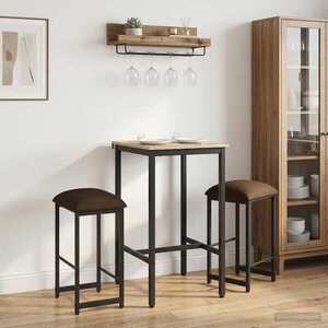 Imagine vidaXL Scaun de bar 2 buc. Gri taupe 40 x 32 x 74 cm Lemn prelucrat