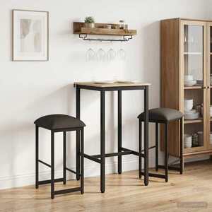 Imagine vidaXL Scaun de bar 2 buc. Gri închis 40 x 32 x 74 cm Lemn prelucrat
