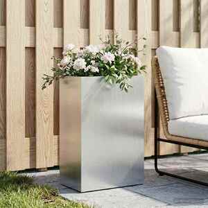Imagine vidaXL Vază pentru Grădină Argintiu 50 x 30 x 75 cm Oțel Galvanizat