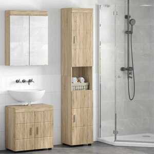 Imagine vidaXL Set dulap baie TULUM Stejar Sonoma 37 x 31, 5 x 203 cm