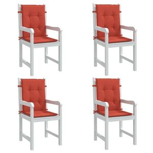 Imagine vidaXL Perne scaun spătar scund 4 buc. melanj roșu 100x50x4 cm textil