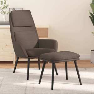 Imagine vidaXL Scaun de relaxare cu taburet, gri taupe, textil