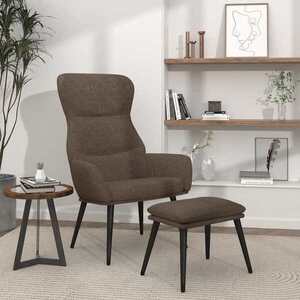 Imagine vidaXL Scaun de relaxare cu taburet, gri taupe, textil