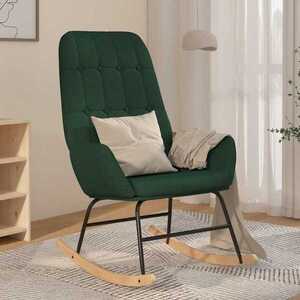 Imagine vidaXL Scaun balansoar, verde închis, material textil