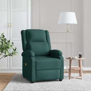 Imagine vidaXL Fotoliu de masaj spătar aripi, verde închis, material textil