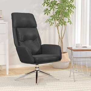 Imagine vidaXL Scaun de relaxare, negru, piele naturală