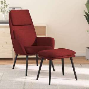 Imagine vidaXL Scaun de relaxare cu taburet, roșu vin, textil