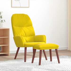 Imagine vidaXL Scaun de relaxare cu suport picioare, galben, catifea