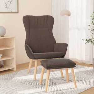Imagine vidaXL Scaun de relaxare cu taburet, gri taupe, textil